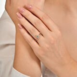 0.22 Karat Aquamarine Taşlı Pırlanta Yüzük