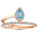 0.22 Karat Aquamarine Taşlı Pırlanta Yüzük