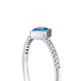 0.09 Karat Aquamarine Taşlı Pırlanta Yüzük