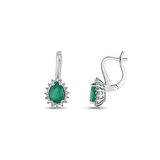 0.30 Karat Zümrüt Taşlı Pırlanta Küpe