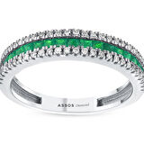 Zümrüt Taşlı Pırlanta Yüzük