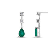 0.03 Karat Zümrüt Pırlanta Fantezi Küpe