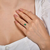 0.10 Karat Zümrüt Taşlı Pırlanta Yüzük