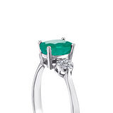 0.10 Karat Zümrüt Taşlı Pırlanta Yüzük