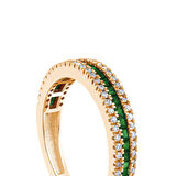 0.21 Karat Prenses Kesim Zümrüt Taşlı Pırlanta Yüzük