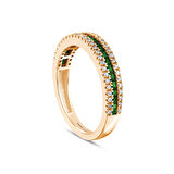 0.21 Karat Prenses Kesim Zümrüt Taşlı Pırlanta Yüzük