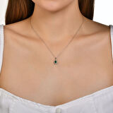 Zümrüt Taşlı Pırlanta Kolye