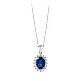 0.14 Karat Safir Taşlı Pırlanta Kolye