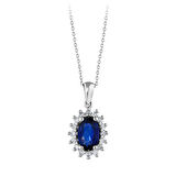 0.14 Karat Safir Taşlı Pırlanta Kolye