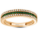 Prenses Kesim Zümrüt Taşlı Pırlanta Yüzük