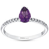 0.07 Karat Ametist Taşlı Pırlanta Yüzük