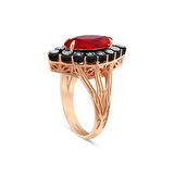 0.04 Karat Yakut Renkli Elmas Yüzük