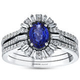 0.41 Karat Safir Taşlı Pırlanta Yüzük