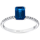 0.08 Karat London Blue Topaz Taşlı Pırlanta Yüzük