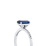 0.08 Karat London Blue Topaz Taşlı Pırlanta Yüzük