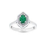 0.11 Karat Zümrüt Taşlı Pırlanta Yüzük