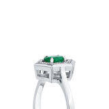 0.11 Karat Zümrüt Taşlı Pırlanta Yüzük