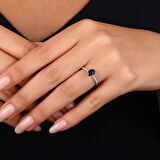 0.07 Karat Safir Taşlı Pırlanta Yüzük