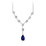 0.04 Karat Damla Safir Taşlı Pırlanta Kolye