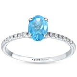 Aquamarine Taşlı Pırlanta Yüzük