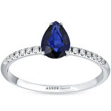 Safir Taşlı Pırlanta Yüzük