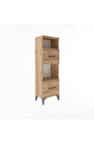 Arges Dolap 2 Raflı 2 Çekmeceli 44x30x134 Çam-Çam
