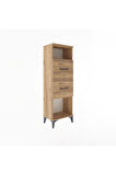 Arges Dolap Tek Raflı 2 Çekmeceli 44x30x134 Çam-Çam