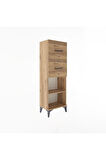 Arges Dolap Tek Raflı 2 Çekmeceli 44x30x134 Çam-Çam