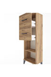 Arges Dolap Tek Raflı 2 Çekmeceli 44x30x134 Çam-Çam