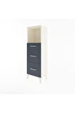 Arges Dolap Tek Raflı 3 Çekmeceli 44x30x134 Aytaşı-Antrasit