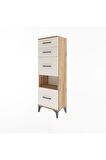 Arges Dolap Tek Raflı 4 Çekmeceli 44x30x134 Çam-Aytaşı