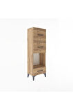 Arges Dolap Tek Raflı 3 Çekmeceli 44x30x134 Çam-Çam