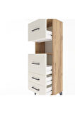 Arges Dolap Tek Raflı 4 Çekmeceli 44x30x134 Çam-Aytaşı