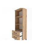 Arges Dolap 3 Raflı 2 Çekmeceli 44x30x134 Çam-Çam