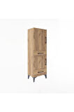 Arges Dolap 3 Raflı 2 Çekmeceli 2 Kapaklı 44x30x134 Çam-Çam