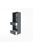 Arges Dolap 3 Raflı 2 Çekmeceli 44x30x134 Antrasit-Antrasit