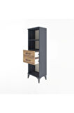 Arges Dolap 2 Raflı 2 Çekmeceli 44x30x134 Antrasit-Çam