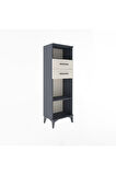 Arges Dolap 2 Raflı 2 Çekmeceli 44x30x134 Antrasit-Aytaşı