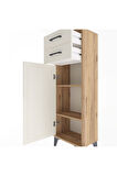 Arges Dolap 2 Raflı 2 Çekmeceli Tek Kapaklı 44x30x134 Çam-Aytaşı