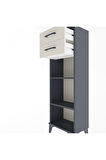 Arges Dolap 2 Raflı 2 Çekmeceli 44x30x134 Antrasit-Aytaşı