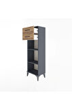 Arges Dolap 2 Raflı 2 Çekmeceli 44x30x134 Antrasit-Çam