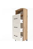 Arges Dolap Tek Raflı 3 Çekmeceli 44x30x134 Çam-Aytaşı