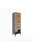 Arges Dolap 3 Çekmeceli 44x30x134 Antrasit-Çam