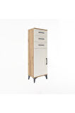 Arges Dolap 3 Çekmeceli Tek Kapaklı 44x30x134 Çam-Aytaşı