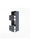 Arges Dolap 2 Raflı 4 Çekmeceli 44x30x134 Antrasit-Antrasit