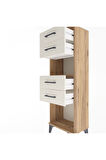 Arges Dolap Tek Raflı 4 Çekmeceli 44x30x134 Çam-Aytaşı