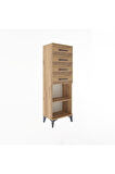 Arges Dolap Tek Raflı 4 Çekmeceli 44x30x134 Çam-Çam