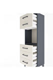Arges Dolap Tek Raflı 5 Çekmeceli 44x30x134 Antrasit-Aytaşı