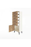 Arges Dolap 5 Çekmeceli Tek Kapaklı 44x30x134 Aytaşı-Çam
