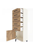 Arges Dolap 5 Çekmeceli Tek Kapaklı 44x30x134 Aytaşı-Çam
